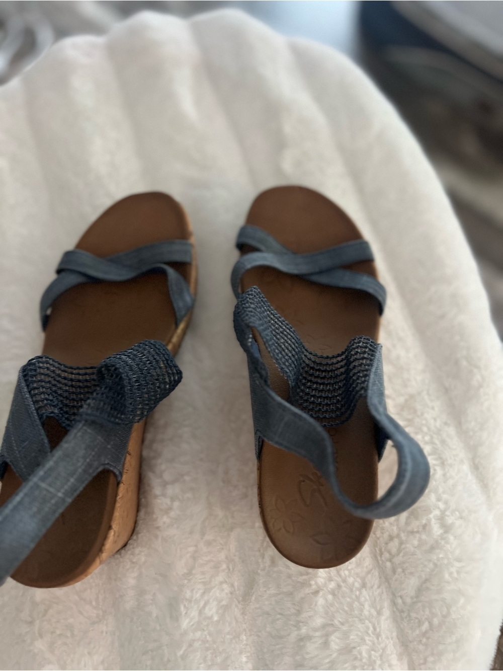 Skechers  Blue Elastic Strap Sandals